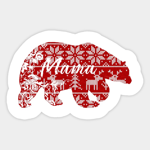 Merry Christmas mama bear Sticker by clownverty